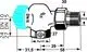Thermostatventilunterteil mit geringem Widerstand, Axialform, erkennbar an der Skala und dem Anschluss. Produkt von IMI Hydronic Engineering.